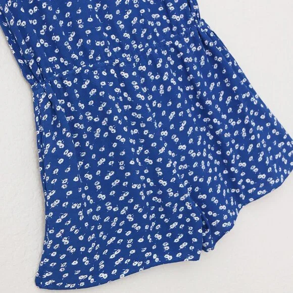 Rails Chloe Cobalt Floating Daisies Romper S Flutter Sleeves Blue Revolve $178 - Picture 16 of 16